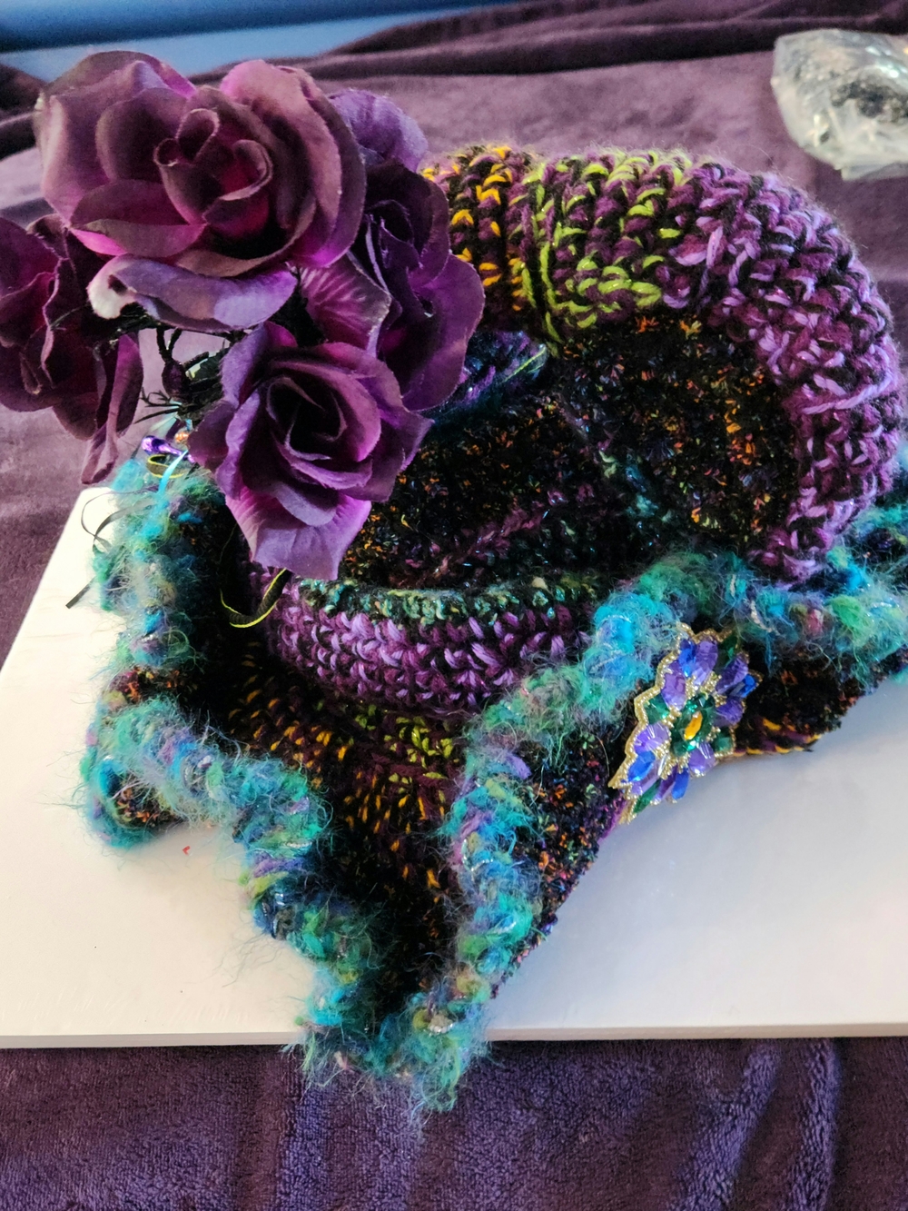 OOAK! ONE OF A KIND Handmade Crocheted Whimsical Fantasy Witch Hat
